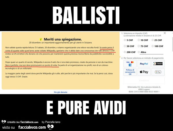 Ballisti e pure avidi