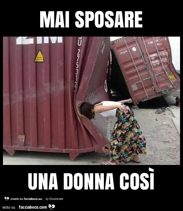Mai sposare una donna così