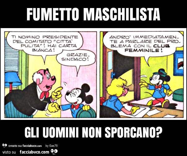 Fumetto maschilista gli uomini non sporcano?