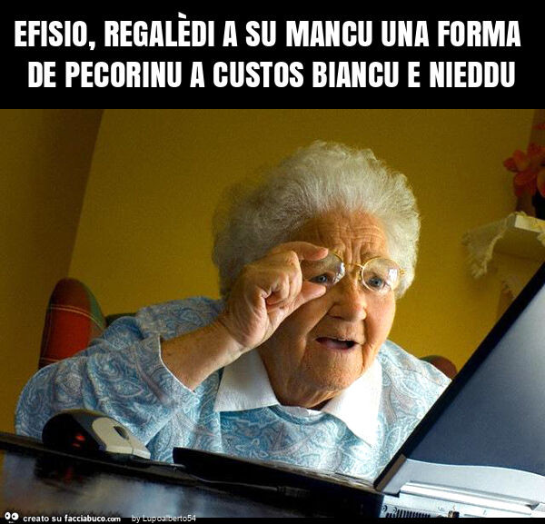 Efisio, regalèdi a su mancu una forma de pecorinu a custos biancu e nieddu