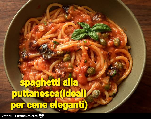 Spaghetti alla puttanesca ideali per cene eleganti