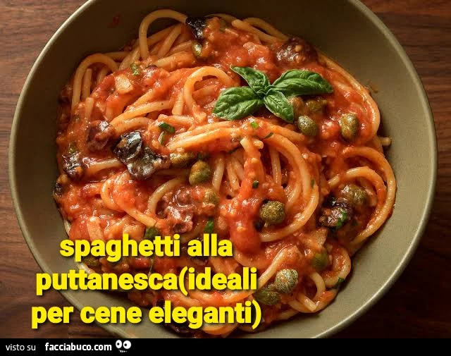 Spaghetti alla puttanesca ideali per cene eleganti