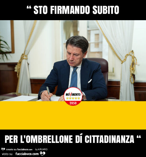 “ sto firmando subito per l'ombrellone dí cittadinanza “