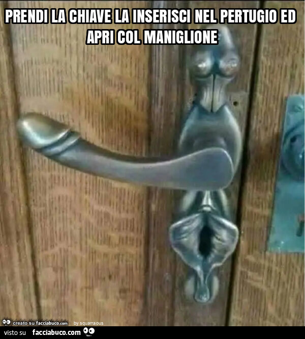 Prendi la chiave la inserisci nel pertugio ed apri col maniglione