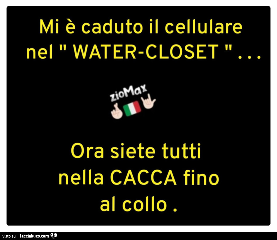 Mi è caduto il cellulare nel water-closet… ora siete tutti nella cacca fino al collo