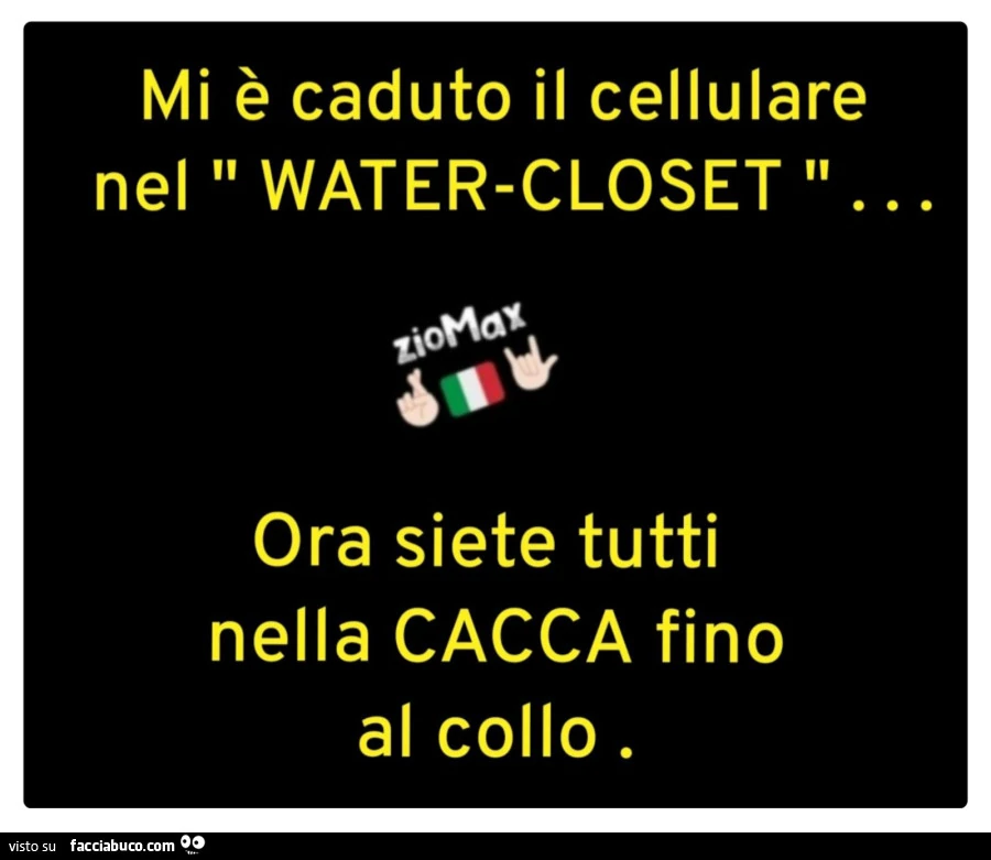 Mi è caduto il cellulare nel water-closet&hellip; ora siete tutti nella cacca fino al collo