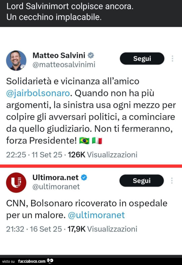 Lord salvinimort colpisce ancora. Un cecchino implacabile
