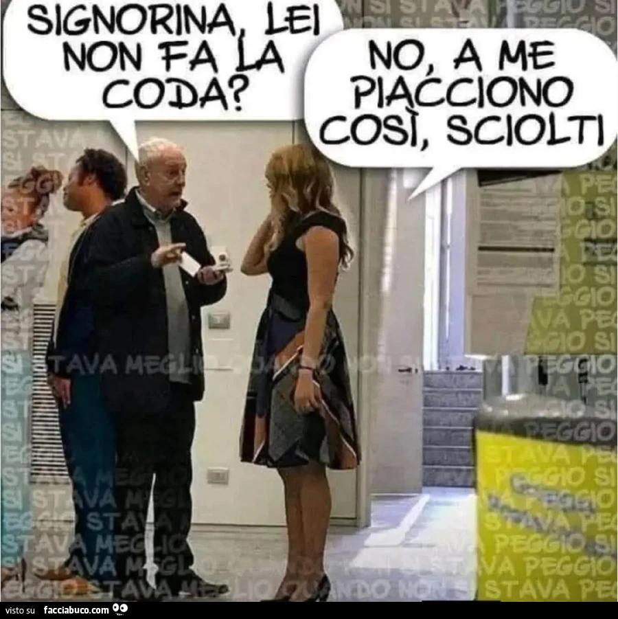 Signorina lei non fa la coda no a me piacciono così sciolti