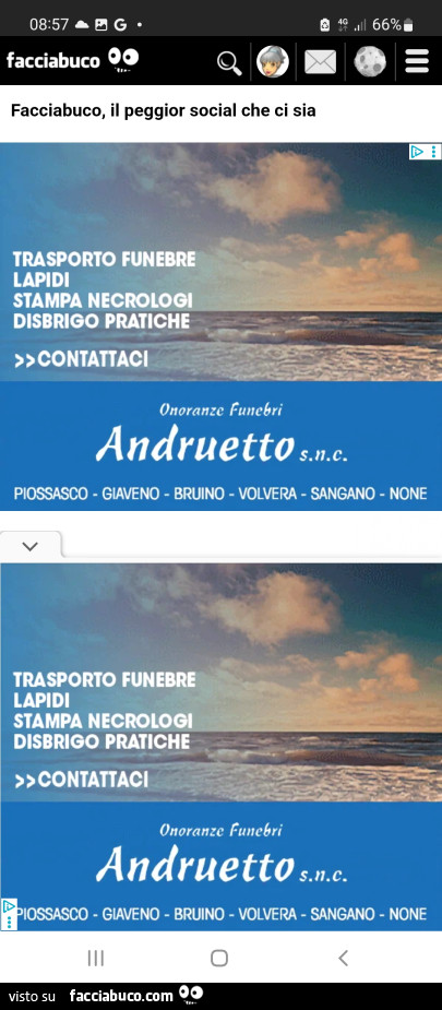 Le fantastiche Pubblicità di Facciabuco nel week end del 2 Novembre