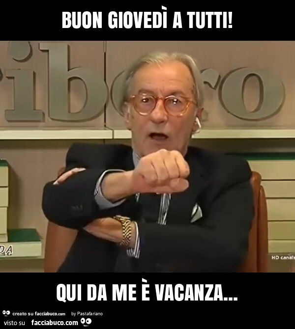 Buon giovedì a tutti! Qui da me è vacanza