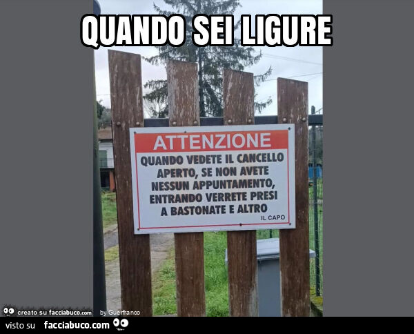 Quando sei ligure