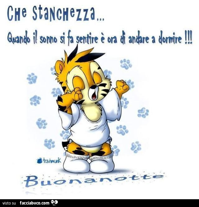 Che stanchezza quando il sonno si fa sentire è ora di andare a dormire