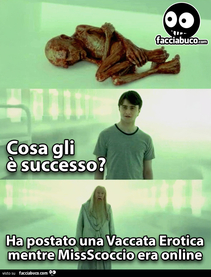 Cosa gli è successo? Ha postato una Vaccata Erotica mentre MissScoccio era online
