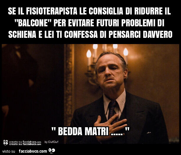 Se il fisioterapista le consiglia di ridurre il "balcone" per evitare futuri problemi di schiena e lei ti confessa di pensarci davvero