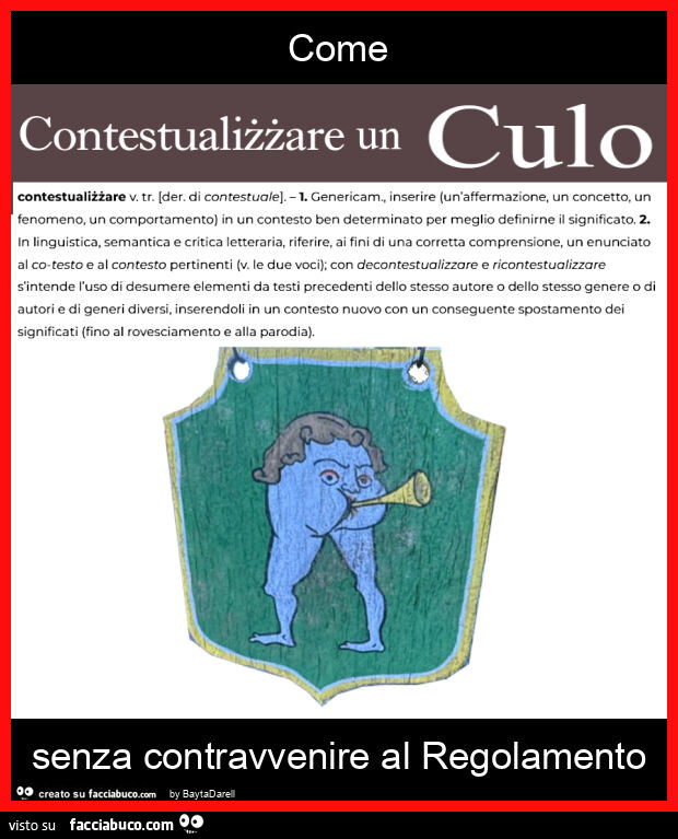 Come contestualizzare un Culo senza contravvenire al regolamento