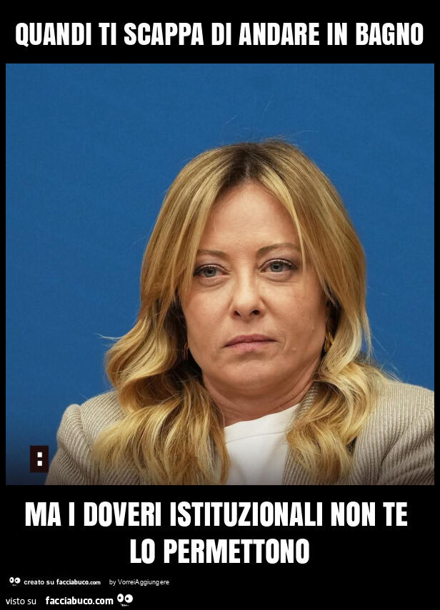 Quandi ti scappa di andare in bagno ma i doveri istituzionali non te lo permettono