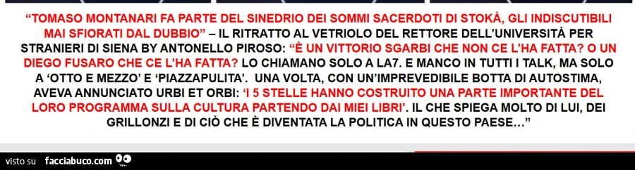 Cinque Stelle, Tomaso Montanari