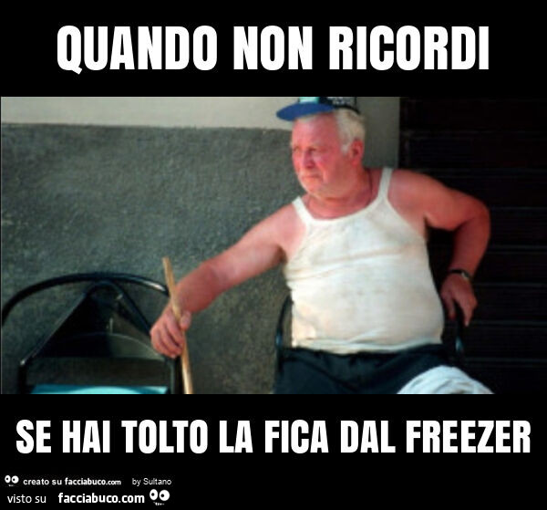 Quando non ricordi se hai tolto la fica dal freezer