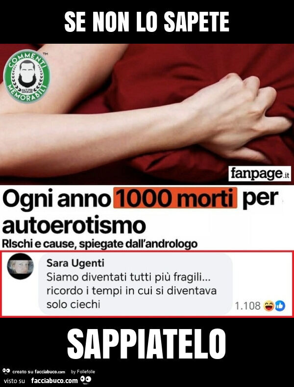 Se non lo sapete sappiatelo