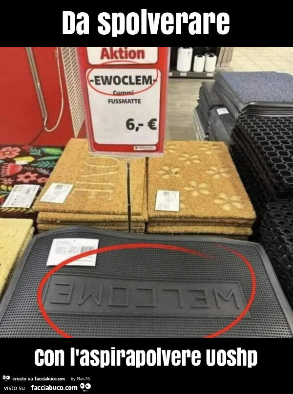 Da spolverare con l'aspirapolvere uoshp
