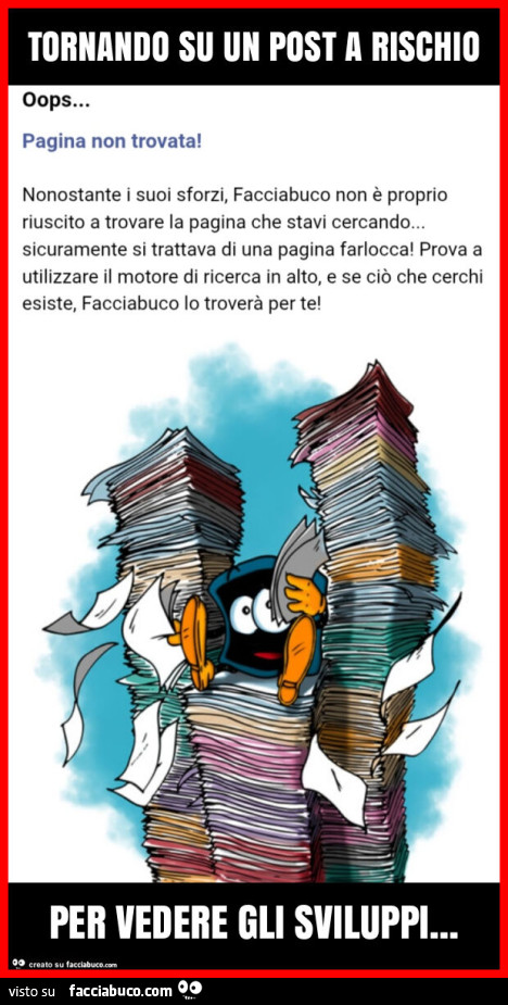 Tornando su un post a rischio per vedere gli sviluppi