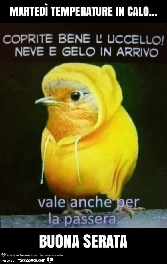 Martedì temperature in calo… buona serata