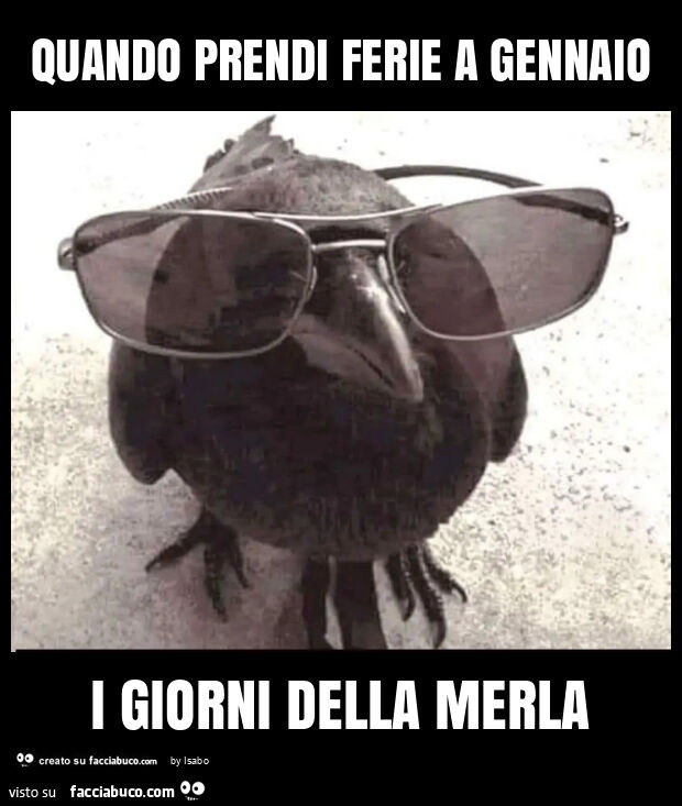 Quando prendi ferie a gennaio i giorni della merla