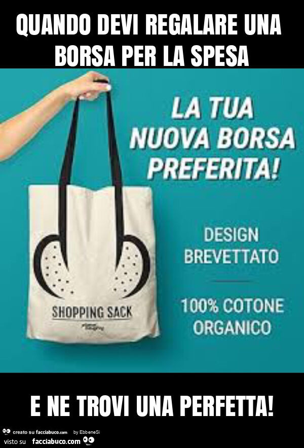 Quando devi regalare una borsa per la spesa e ne trovi una perfetta