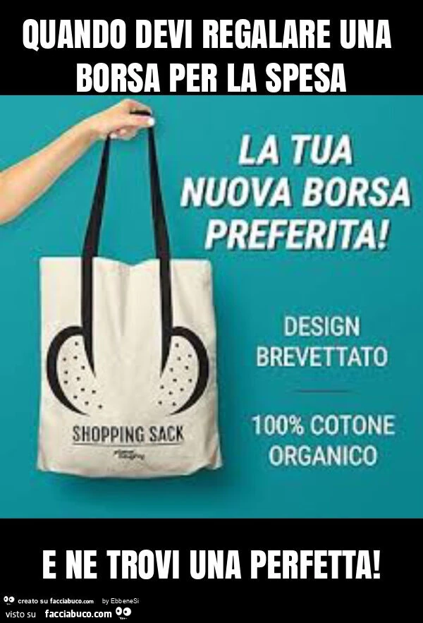 Quando devi regalare una borsa per la spesa e ne trovi una perfetta