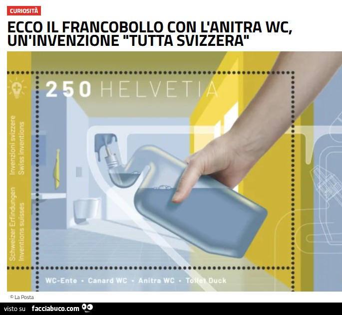 Francobolli svizzeri, Anatra WC