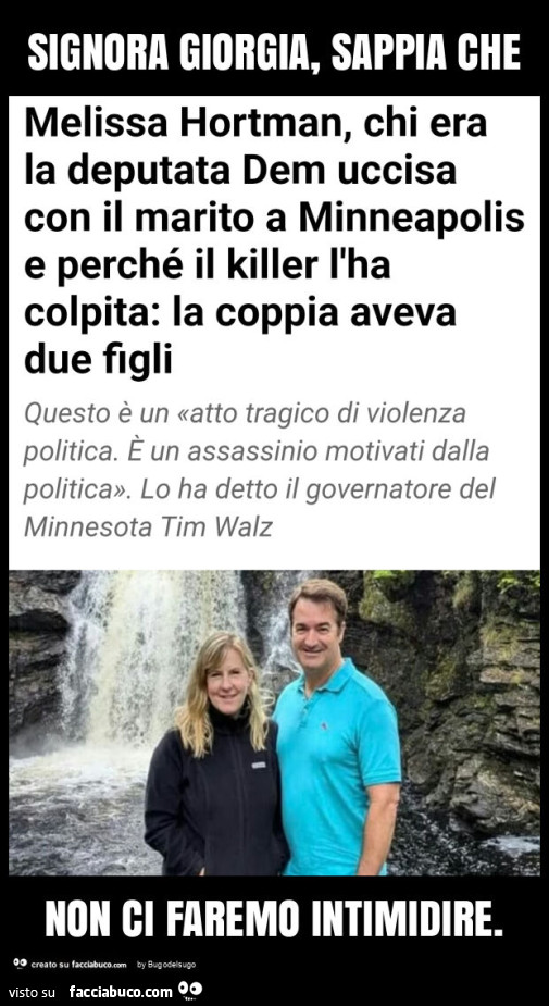 Signora giorgia, sappia che non ci faremo intimidire