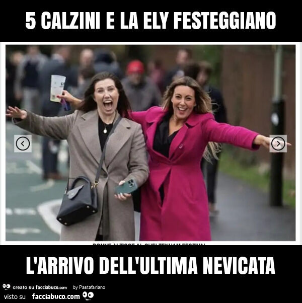 5 calzini e la ely festeggiano l'arrivo dell'ultima nevicata