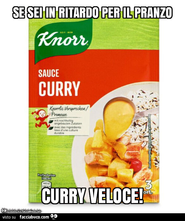 Se sei in ritardo per il pranzo curry veloce