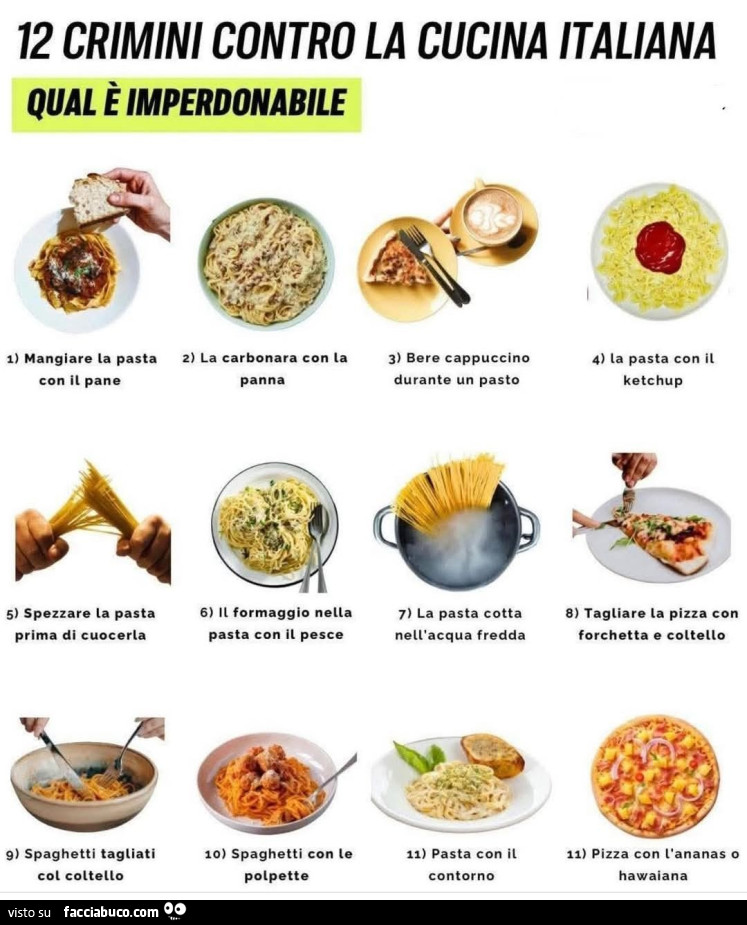 12 crimini contro la cucina italiana