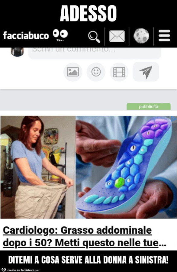 Adesso ditemi a cosa serve alla donna a sinistra