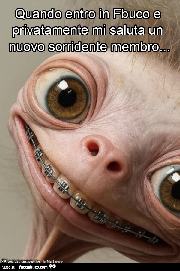 Quando entro in fbuco e privatamente mi saluta un nuovo sorridente membro