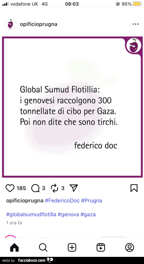 Global sumud flotillia: i genovesi raccolgono 300 tonnellate di cibo per gaza. Poi non dite che sono tirchi