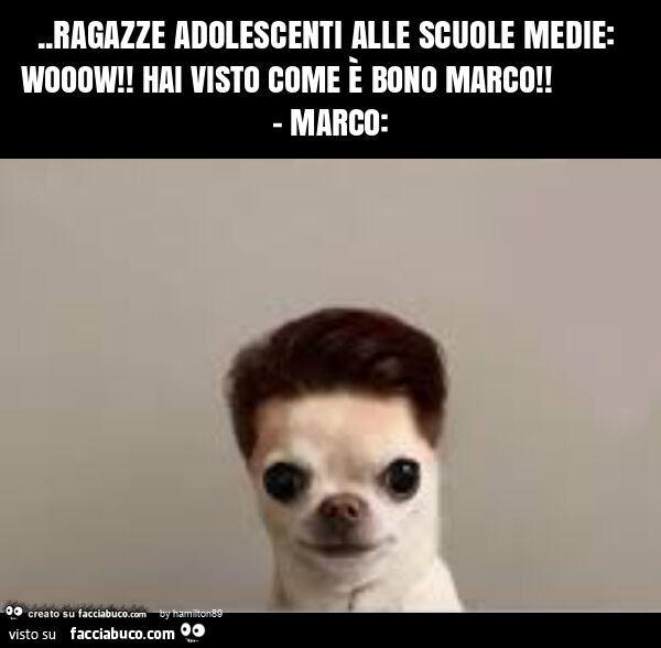 Ragazze adolescenti alle scuole medie: wooow! Hai visto come รจ bono marco! - Marco