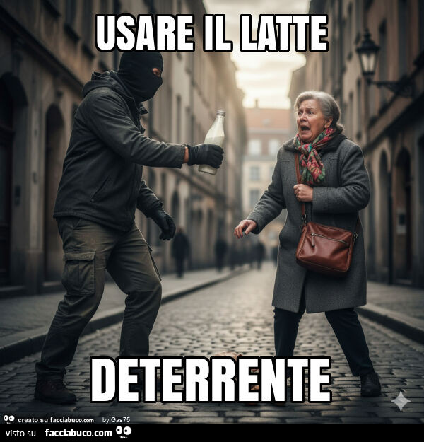 Usare il latte deterrente