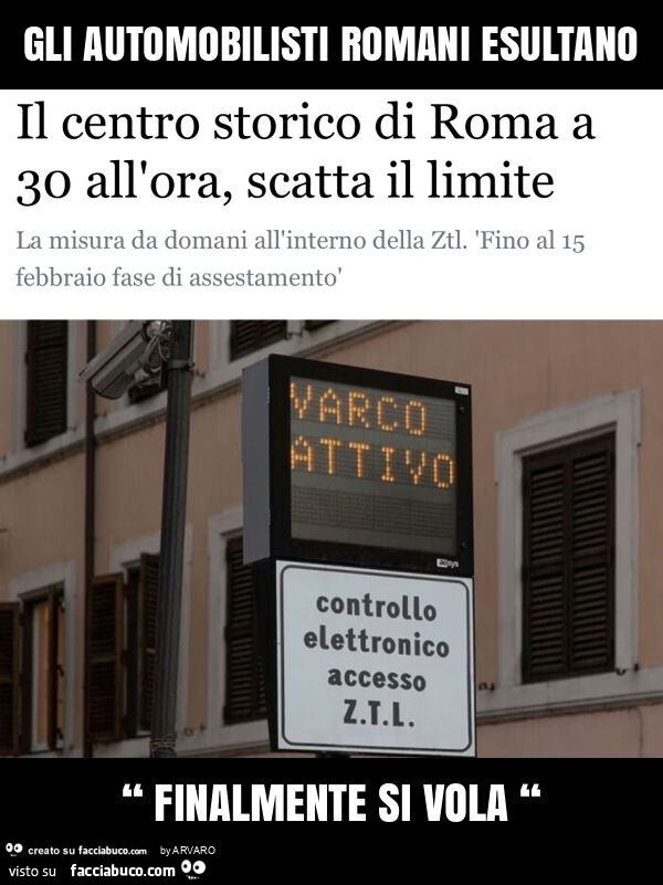 Gli automobilisti romani esultano “ finalmente si vola “