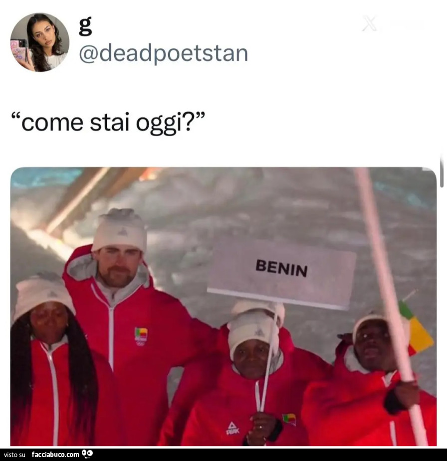 Come stai oggi benin olimpiadi 2026