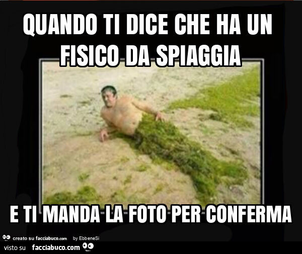 Quando ti dice che ha un fisico da spiaggia e ti manda la foto per conferma