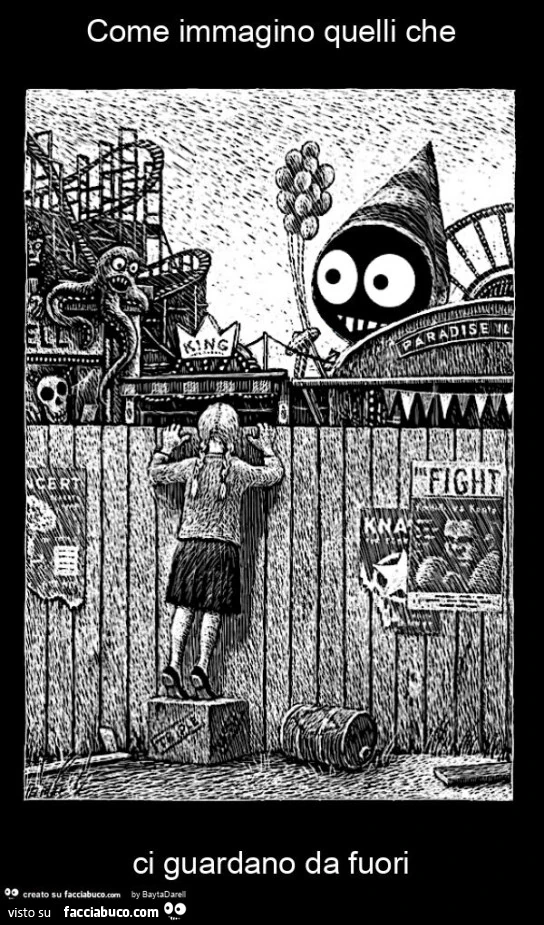 Come immagino quelli che ci guardano da fuori. Rielab. Par moi meme da Cinema Panopticum di Thomas Ott