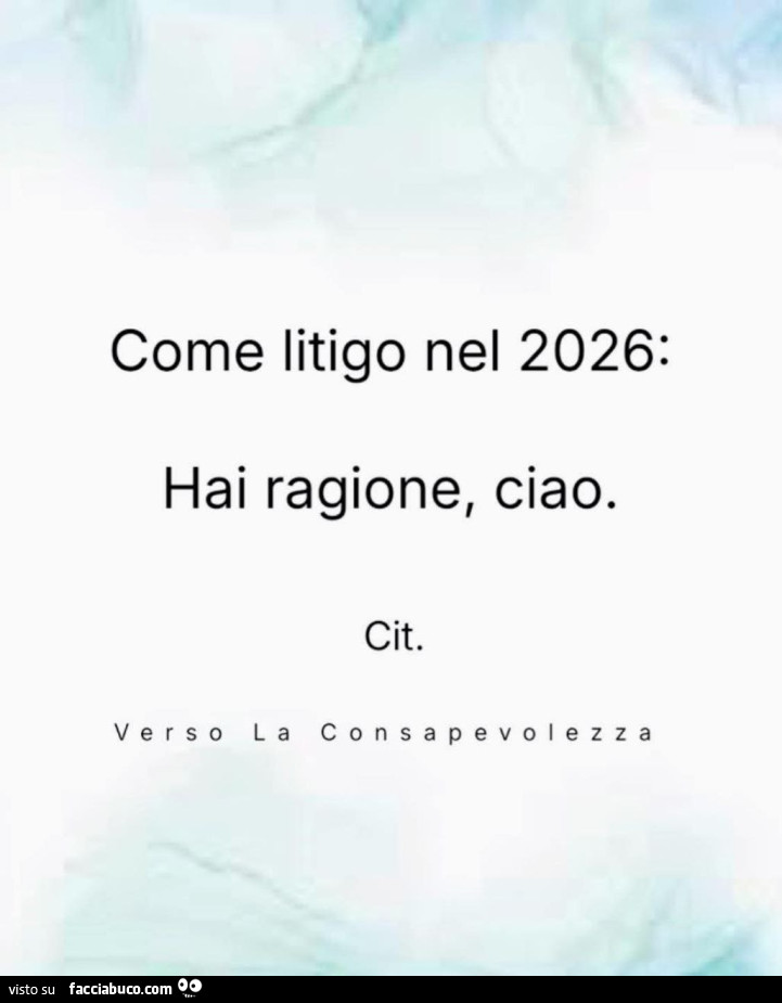 Come litigo nel 2026: hai ragione, ciao