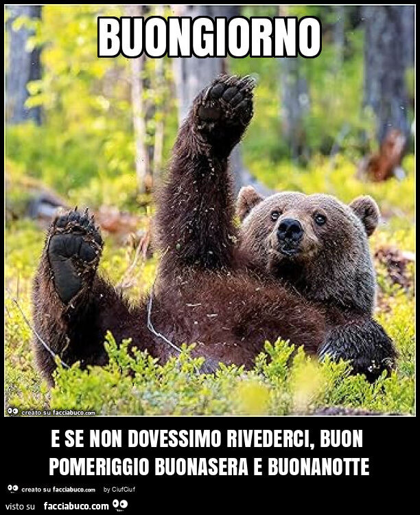 E se non dovessimo rivederci, buon pomeriggio buonasera e buonanotte