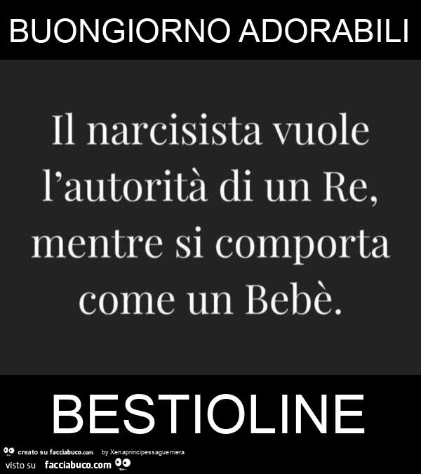 Buongiorno adorabili bestioline