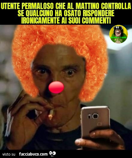 Utente permaloso che al mattino controlla se qualcuno ha osato rispondere ironicamente