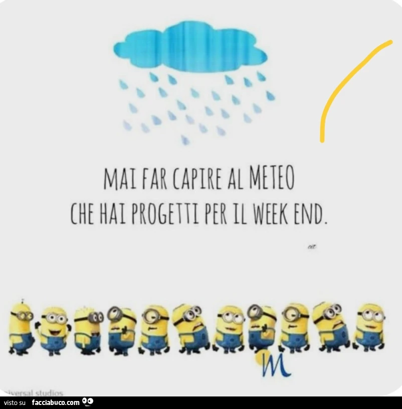 Mai capire al meteo che hai progetti per il week end