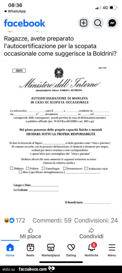 Ragazze, avete preparato l'autocertificazione per la scopata occasionale come suggerisce la boldrini?
