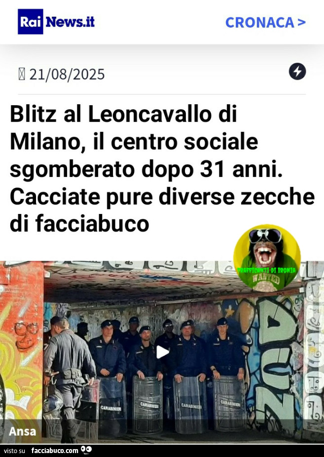 Blitz al leoncavallo di Milano il centro sociale sgomberato dopo 31 anni
